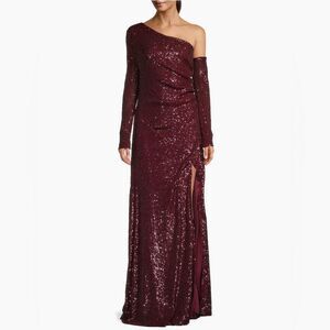 Donna Karan New York Social Occasion Asymmetric Sequined Gown, New, Size 16
